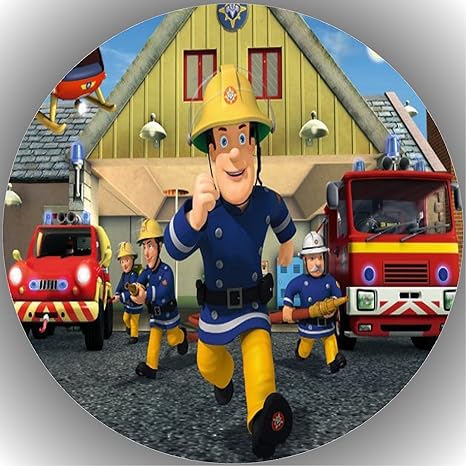 Fondant Tortenaufleger Tortenbild Geburtstag Feuerwehrmann Sam T6