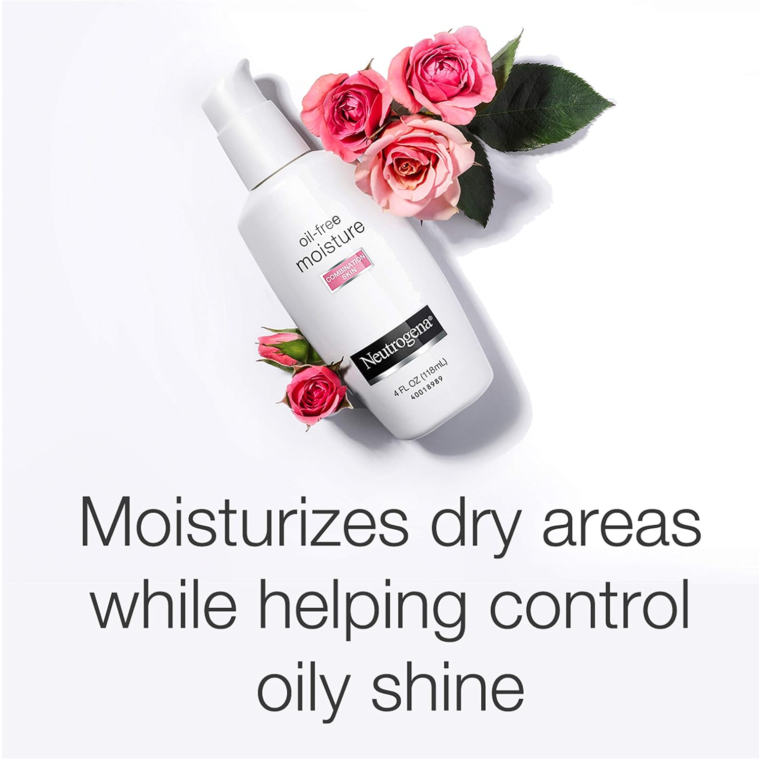 Neutrogena Oil Free Moisture Glycerin Face Moisturizer & Neck Cream for Combination Skin, Lightweight, Oil Absorbing Facial Moisturizer Lotion for a Soft Natural Matte, 4 fl. oz: Beauty