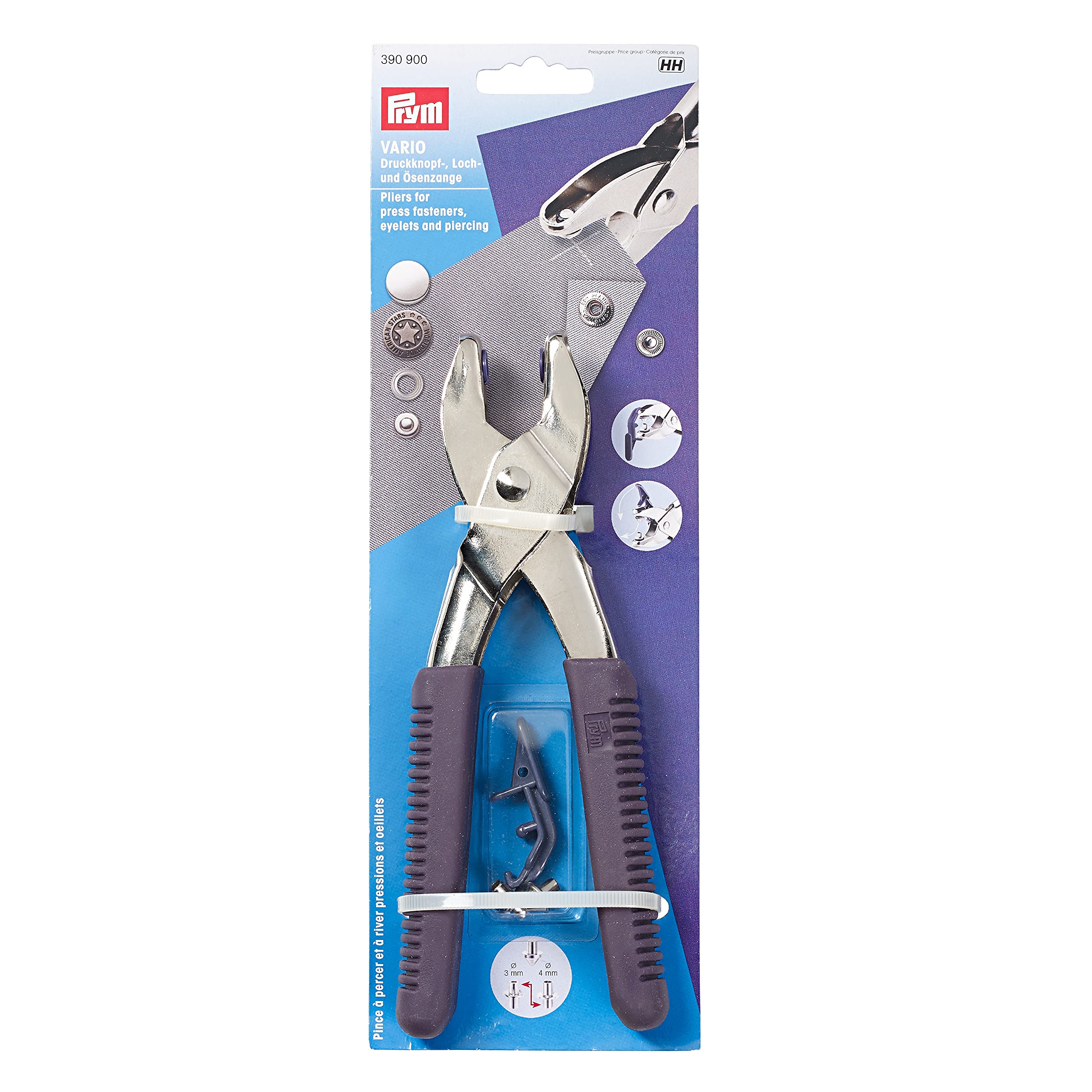 Prym 390 900 Vario Pliers with Punching Tool,Purple,79.5 x 1.7 x 0.7 cm