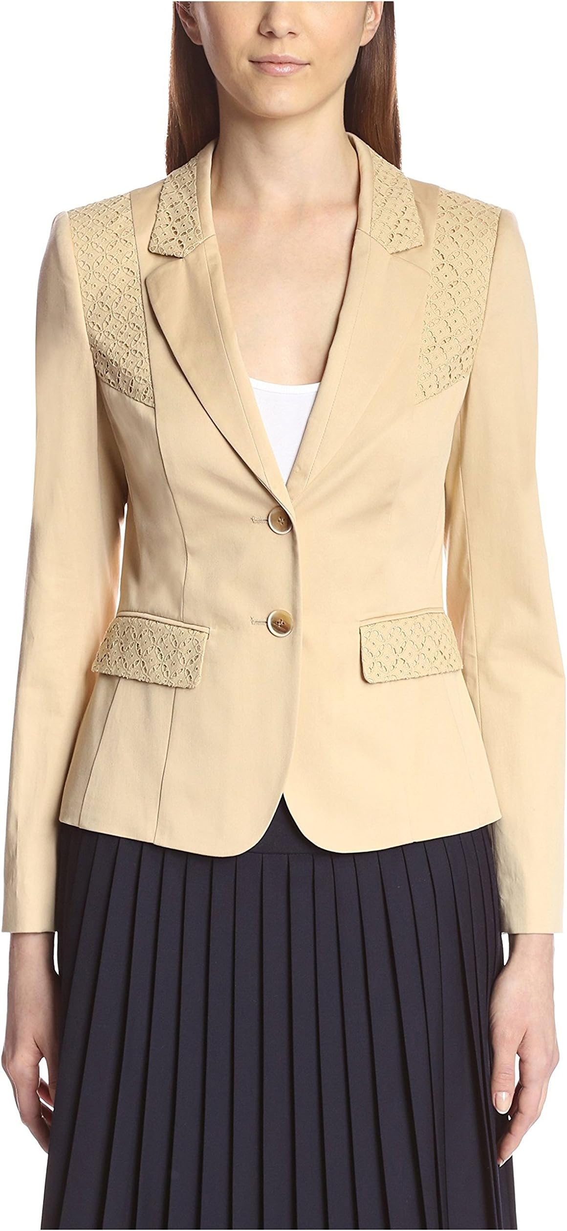 Basler Women's Eyelet Trim Blazer