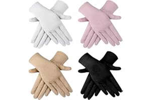 Leumoi 4 Pairs Women UV Gloves Sun Protection Women's Cycling Driving Touchscreen Gloves