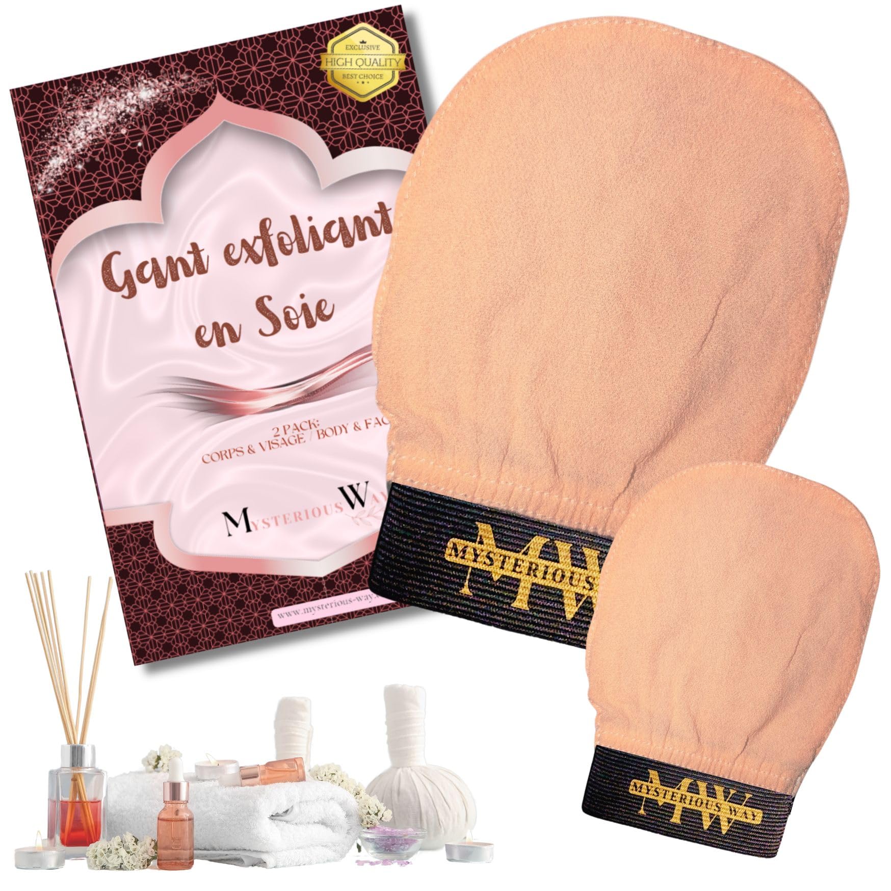 Kessa Exfoliating Body Scrub for Face & Body Soft Sensitive Skin 2 Sizes Available in Two Sizes to Clean and Massage the Skin