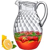 Amazing Abby - Bubbly Whirly Grand - Plastic Pitcher (96 oz, 3 Quart), Clear Water Pitcher with Lid, Fridge Jug, BPA-Free, Shatter-Proof, Great for Iced Tea, Sangria, Lemonade, Juice, Milk, and More