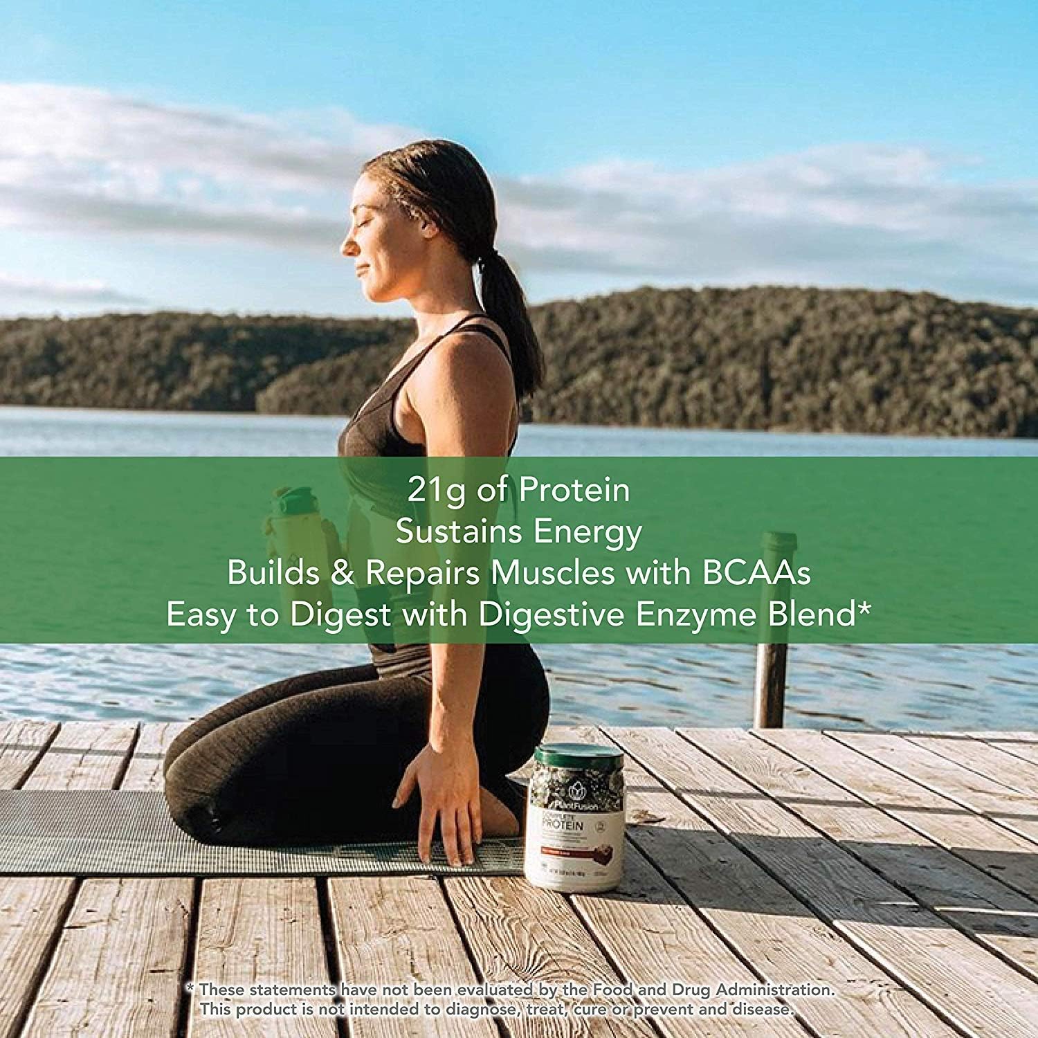PlantFusion Complete Plant Based Pea Protein Powder, Non-GMO, Vegan, Dairy Free, Gluten Free, Soy Free, Allergy Free w/Digestive Enzymes, Dietary Supplement, Vanilla Bean (30 Servings) 2 Pound: Health & Personal Care