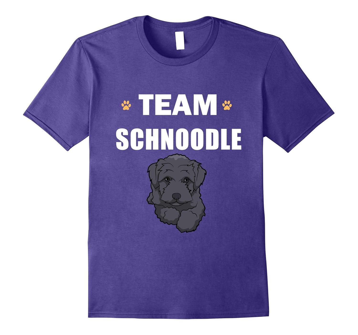 Team Schnoodle Cute Dog Lover Pawprint T-Shirt-ANZ