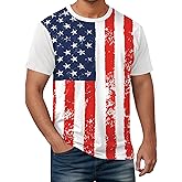 Arvilhill Men's American Flag Shirt 4th of July Short Sleeve T-Shirt Patriotic Tie Dye Tee Shirt (S-3XL)
