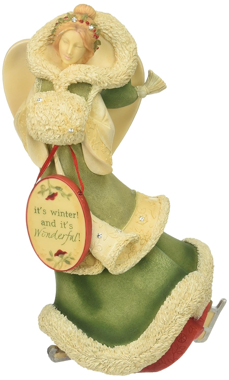 Enesco Heart of Christmas Winter Angel with Ice Skates Figurine