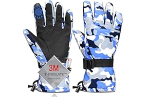 ODTMGER Ski Gloves, Warmest Waterproof and Breathable Snow Gloves for Cold Weather, Fits Both Men & Women,for Parent Child Kids Outdoor