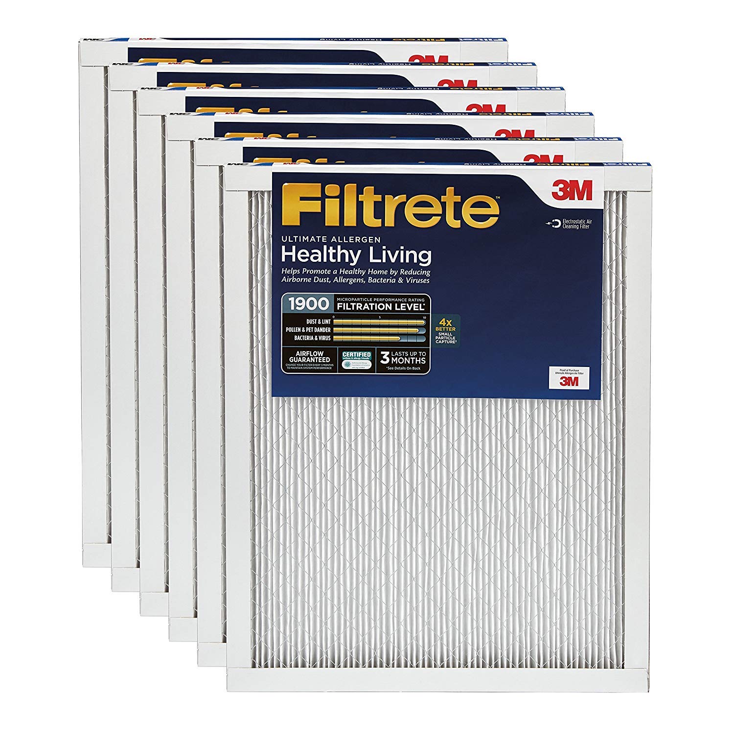 MPR 1900 Filtrete 14x14x1 AC Furnace Air Filter Healthy Living Ultimate