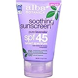 Alba Botanica Soothing Sunscreen, Pure Lavender SPF 45, 4 Ounce