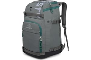 SEMSTY Ski Boot Bag, 55L Waterproof Ski and Snowboard Boots Travel Backpack for Skis, Snowboard, Ski Helmet, & Accessories