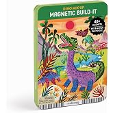Mudpuppy - Dino Mix-Up Magnetic Tin Play Set for Kids | Ages 4+, 40+ Magnetic Shapes, Mix &amp; Match, Great for Travel, Dinosaur Themed, Family Fun, Screen-Free Play, FSC Certified