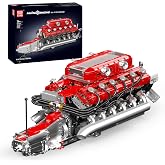 Mould King V12 Engine Model Kit that Runs, MOC Engineering Model Building Kit with Battery and Motor, 3472 PCS STEM Engineering Building Blocks for Adults