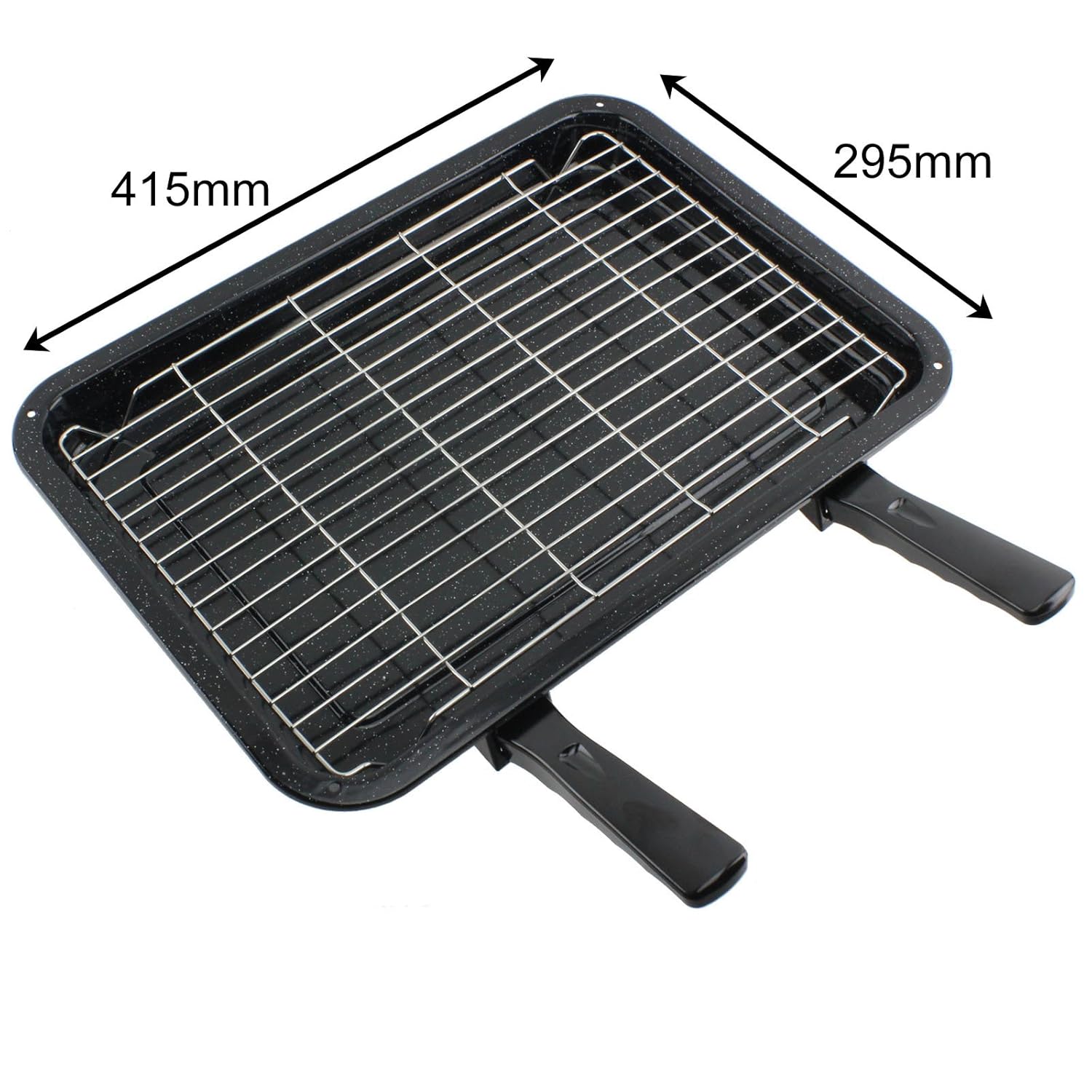SPARES2GO Medium Grill Pan, Rack & Dual Detachable Handles for Neff