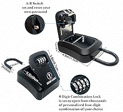 Iron Lock® Portable Key Lock Box and Wall Mounted