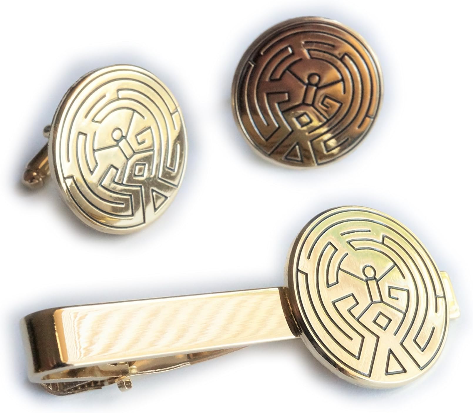 Westworld Maze Symbol Tattoo HBO Series Season 1 2 TIE BAR CLIP CUFF LINKS CUFFLINKS SET