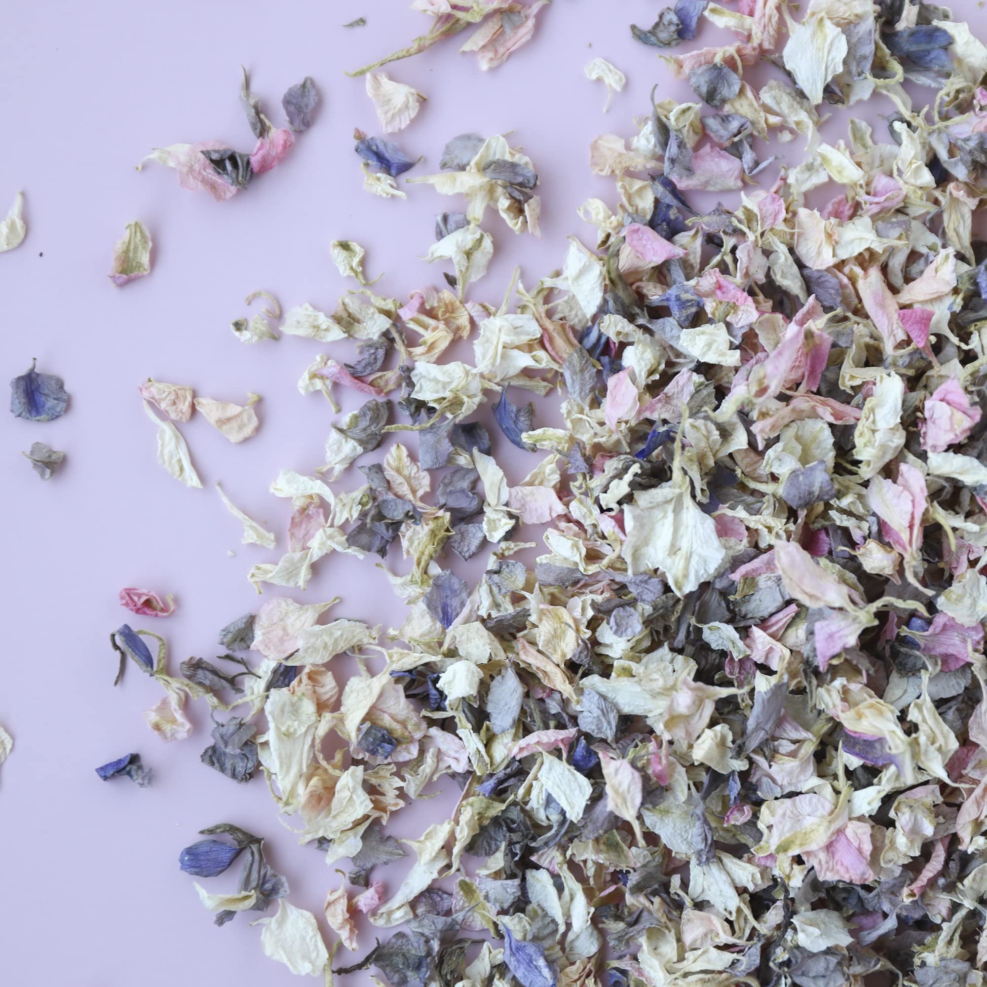 Biodegradable Eco friendly Flower Confetti for Weddings and Celebrations | (Vintage Pink, Grey & Ivory, 1 Litres, 8-10 handfuls)