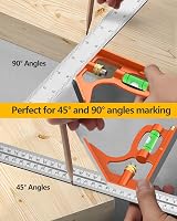 Auyuiiy 12Inch 300mm Combination Square Set Square Stainless Steel Ruler Bubble view 5