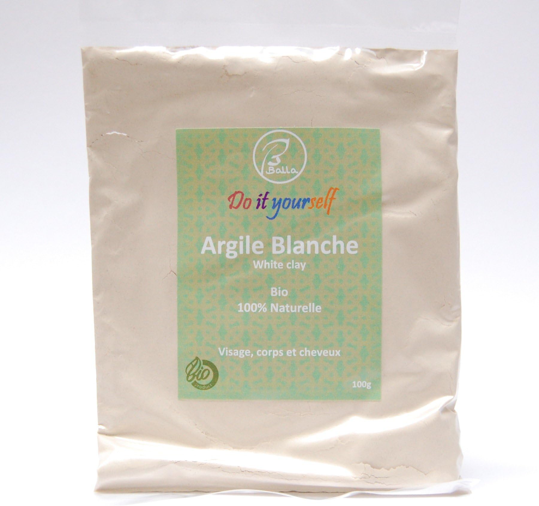 White Mud Clay Powder Organic 100g, Pure and Natural, Sensitive Skin