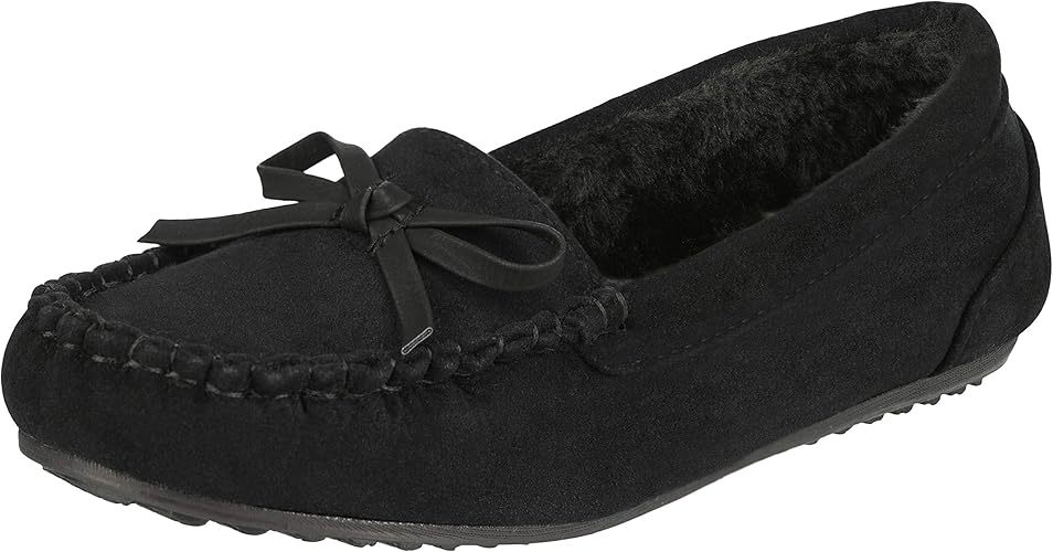 fur lined slip on loafers