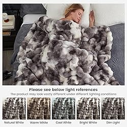 Cozy Bliss Faux Fur Throw Blanket for Couch, Fuzzy