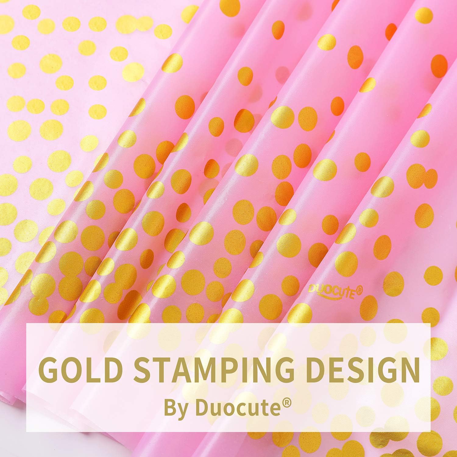 2 Pack Pink and Gold Party Tablecloth for Rectangle Table Gold Dot Confetti Rectangular Table Cover - Image 3