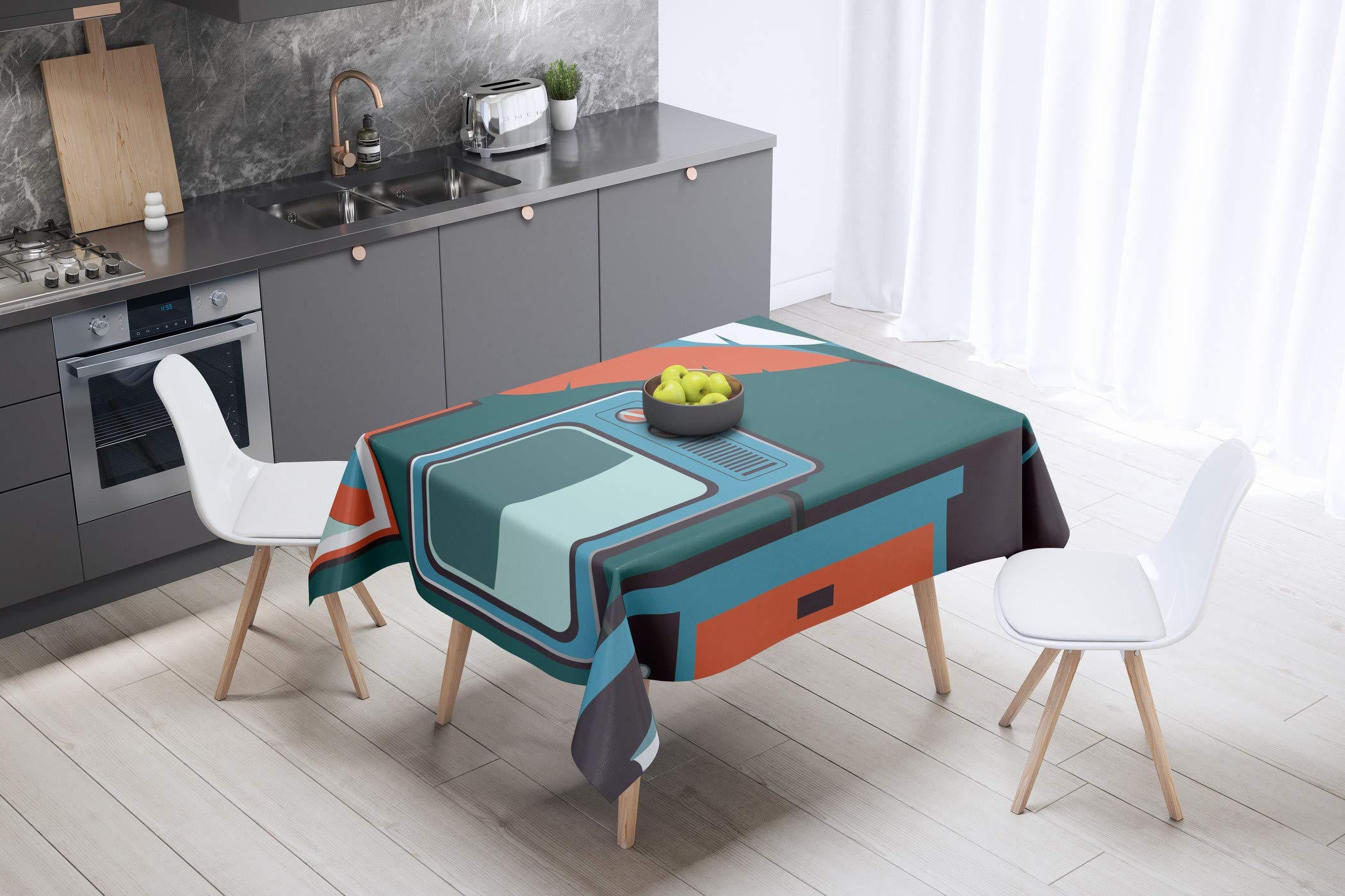 Bonamaison Kitchen Decoration, Tablecloth, 140cm x 140cm - Designed and Manufactured in Turkey