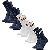 DANISH ENDURANCE Cycling Socks, Crew Length, Breathable, Cushioned, Biking Socks for Men & Women, 3 & 5-Pack