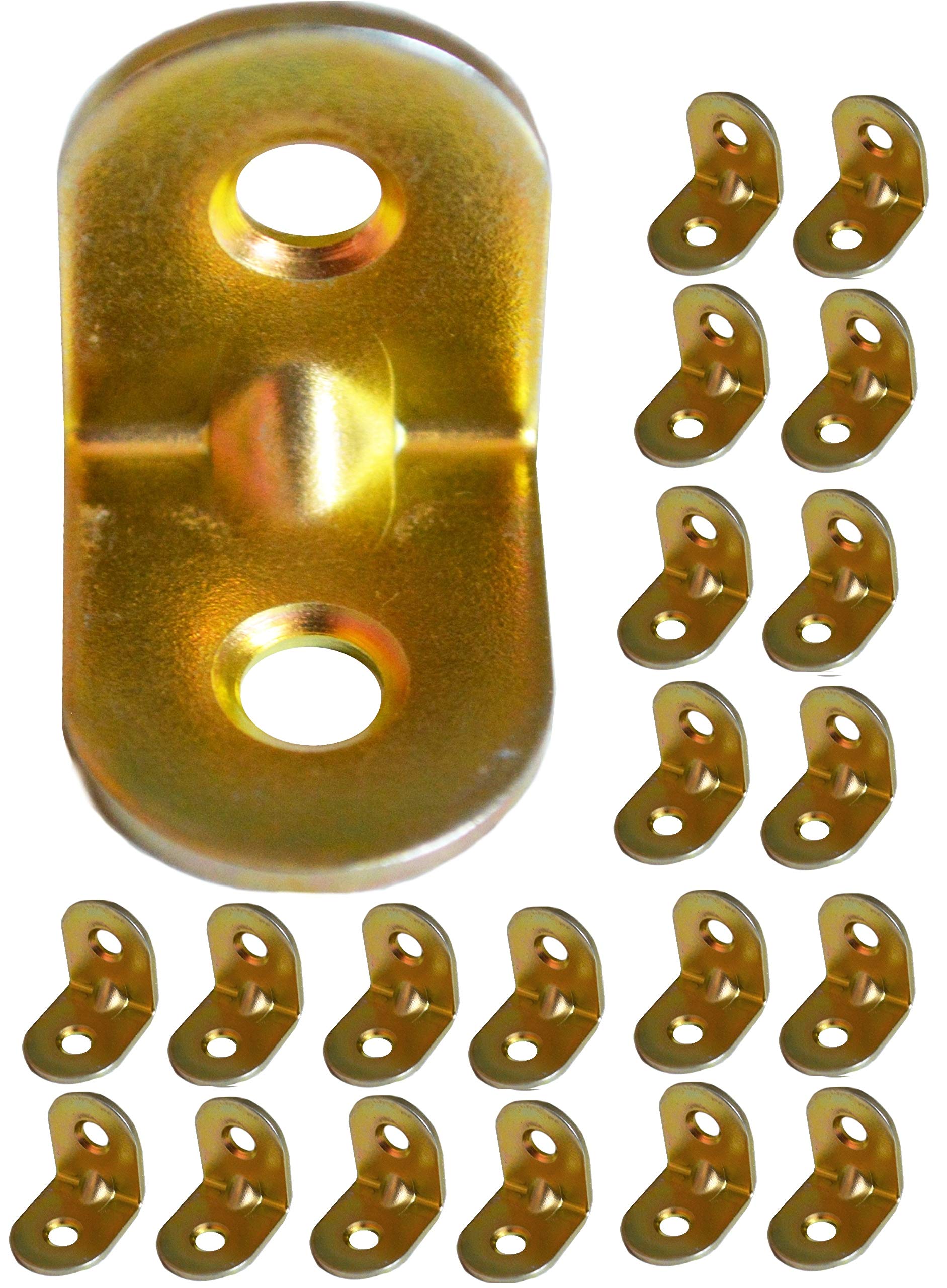 Right Angle Brackets 90 Degree Corner Braces Brackets Plates, Wooden Angle, Metal Steel Sheet Galvanised 0.79"x 0.79"x0.63"(20 x 20 x 16mm) Pack of 20