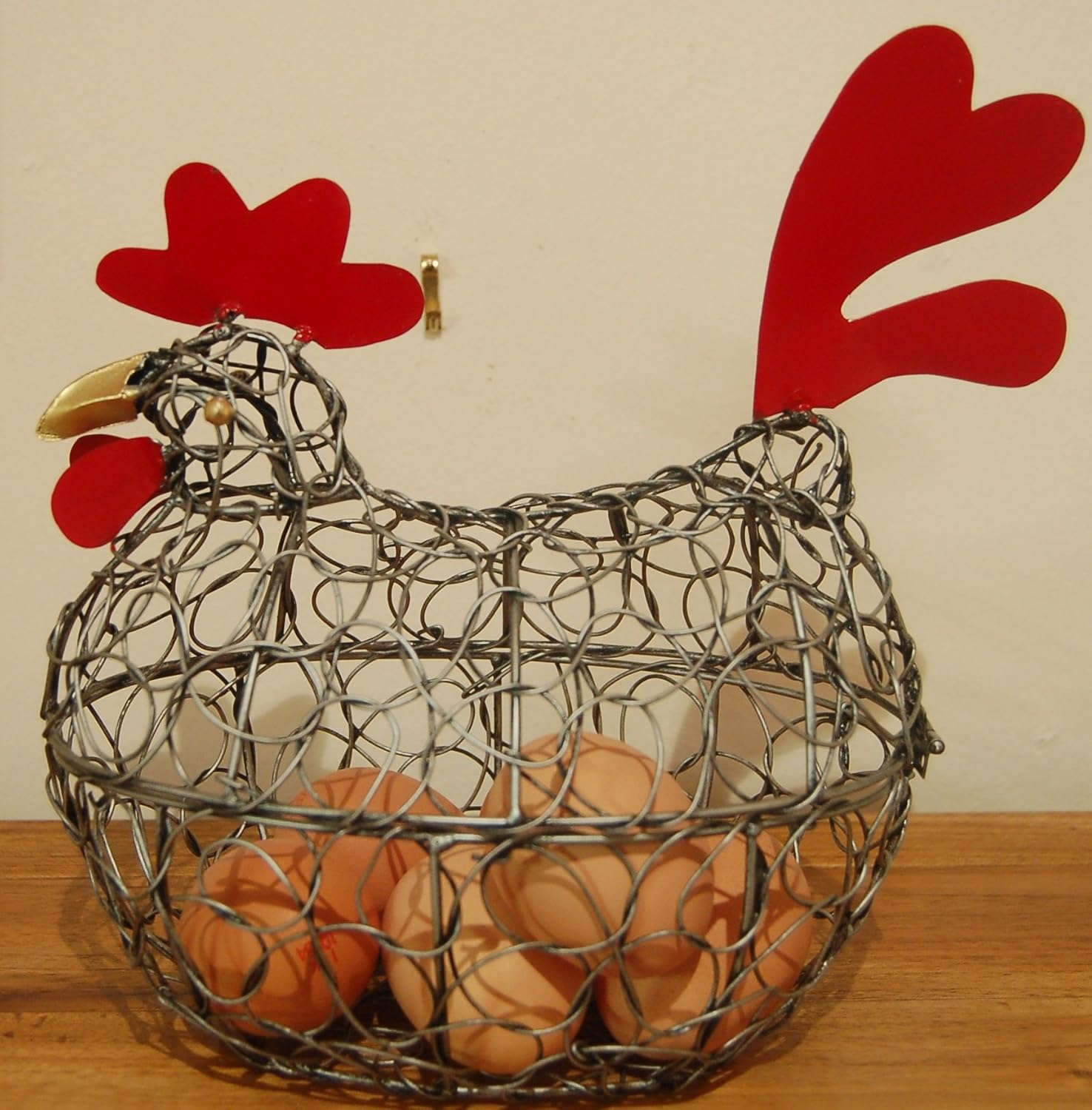Metal Chicken Egg Basket Decorative Food Container Amazon.co.uk
