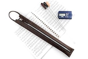 MG LEATHER WORK Premium Crazy Horse Leather Conductor's Baton Case – Durable & Stylish. Condusctor's baton holder. Baton protection. Accessories for conductors. Baton pouch with handle (Brown)