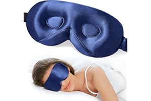 LitBear 100% 22 Momme Mulberry Silk Sleep Mask - 3D Contoured Eye Mask for Men Women, Soft Breathable Sleeping Mask with Adju