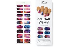 MOYOU LONDON Semi Cured Gel Nail Strips - 20 Pcs. Nail Wraps for Salon-Quality Manicure - Works with Any UV Lamp - Easy to Apply, Trim, & Remove Gel Stickers