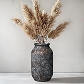 Wancetang Rustic Ceramic Vase, Terracotta Pottery Decorative Vase, Farmhouse Decor for Living Room, Home, Fireplace, Shelf Decor, 9 Inch, Bronze