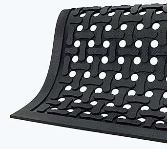 Comfort Flow Black Rubber Commercial Kitchen Drainage Mat Anti