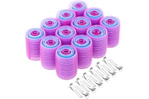 Anezus Self-Grip Rollers Set - 60 Pcs Multicolored Curlers and Clips for Hairstyling