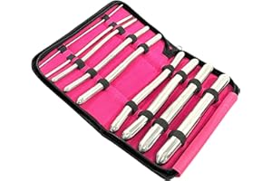 CYNAMED Premium German Hegar Dilator Sounds Set 9 Pcs Ultra Smooth Finish Double Ended, Stainless Steel,Temperature Control,Autoclavable,Compact Storage Case.
