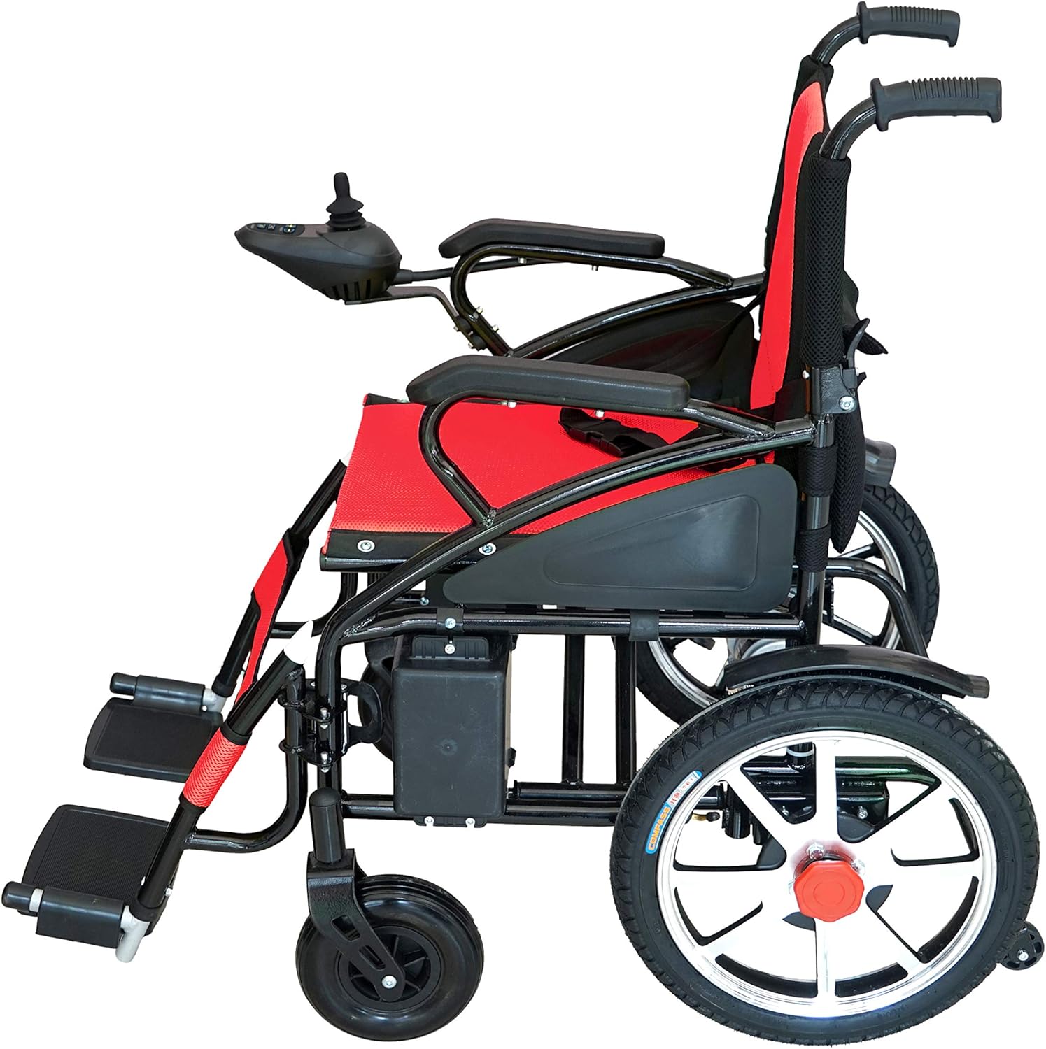 Electric Wheelchair Electric Power Wheel Chair Motorized Foldable Mobility Scooter Wheelchair Automated Wheelchair (RED): Health & Personal Care