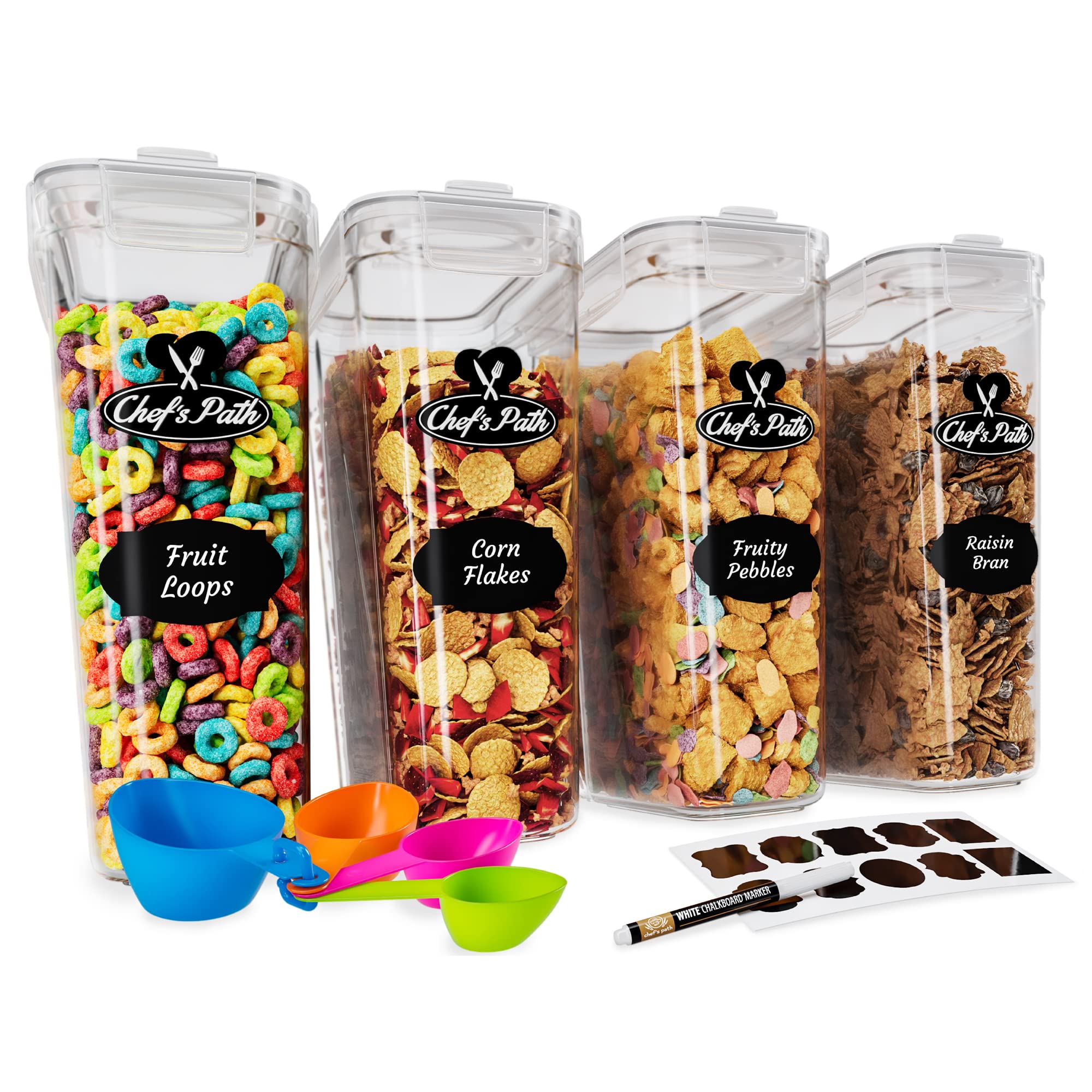 Cereal Containers Storage Set Large (4L,135.2 Oz), Airtight Food ...
