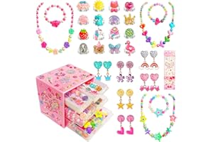 ELEMIRSA Little Girls Kids Jewelry Sets Girl Princess Jewelry Dress Up Accessories Toy Playset Set for Toddlers