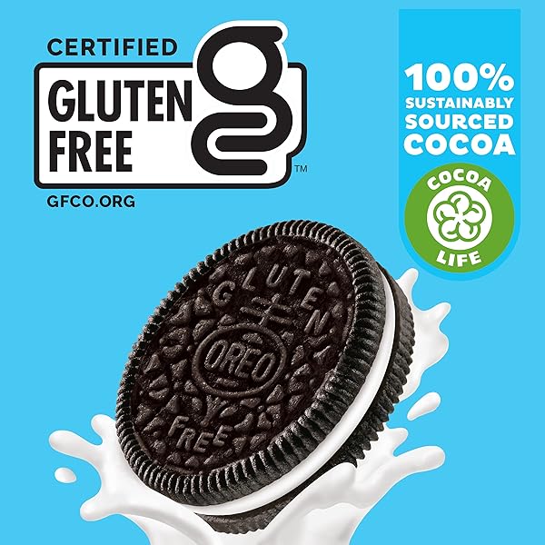 OREO DOUBLE STUF GLUTEN FREE CHOCOLATE SANDWICH COOKIES, GLUTEN FREE COOKIES, 12.47 OZ PACKS