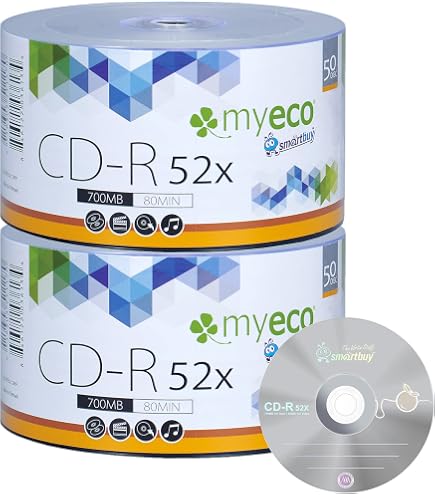 Amazon.com: 50 Pack MyEco CD-R CDR 52X 700MB 80Min Economy Branded