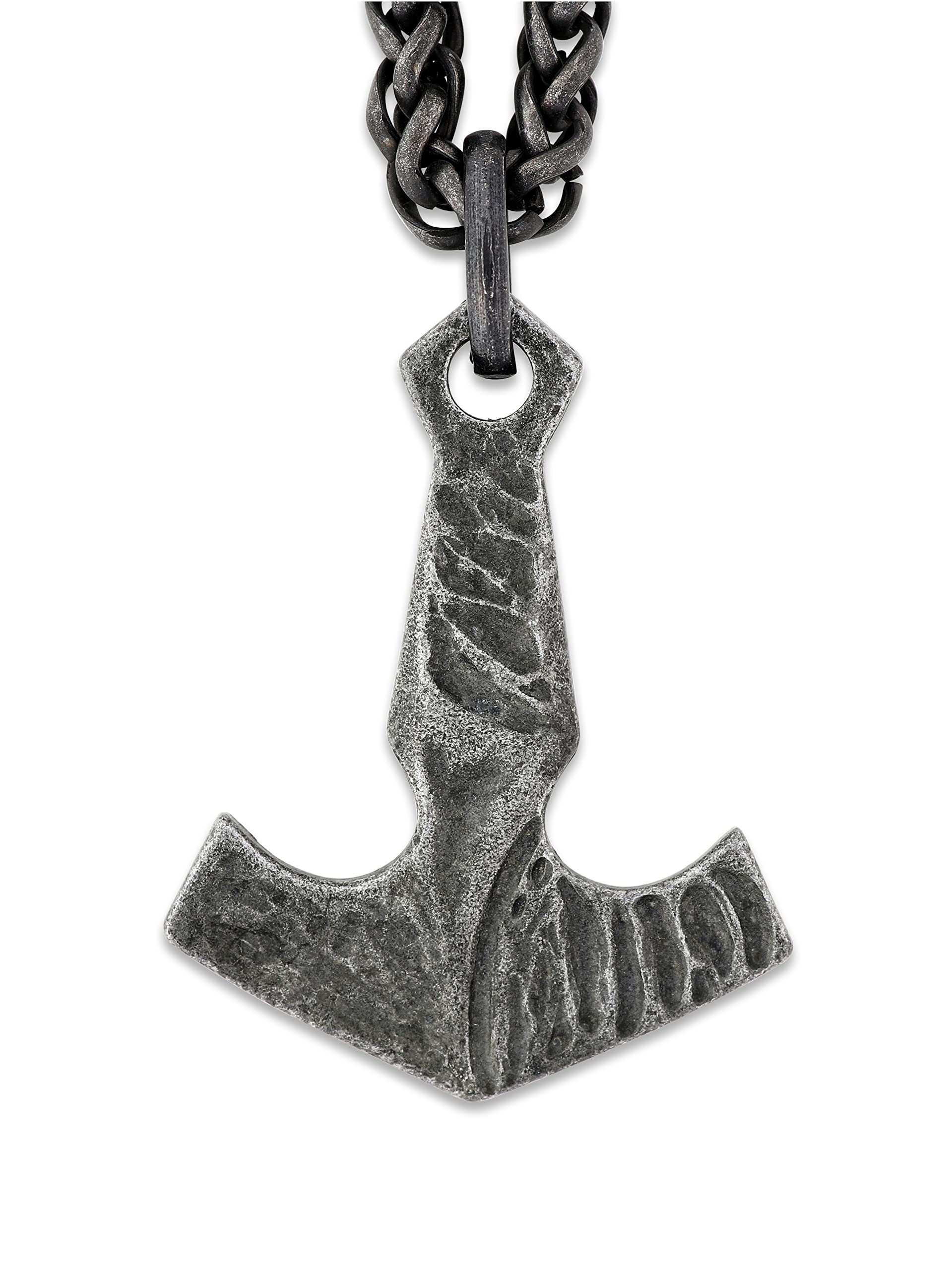HAQUIL Viking Mjolnir Hammer Necklace, Antique Thor Hammer Amulet