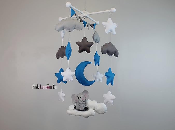 baby mobile handmade baby mobile blue baby mobile boy baby mobile nursery mobile