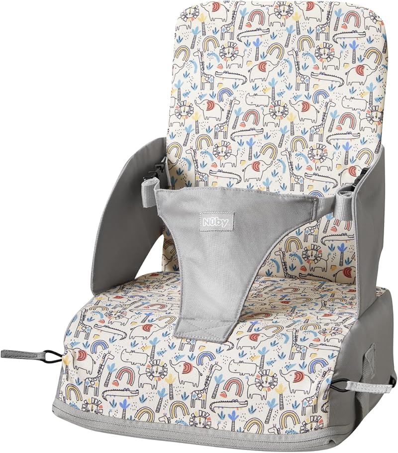 Nuby Travel Booster Seat Safari – Compact Foldable Baby Sit Up Chair