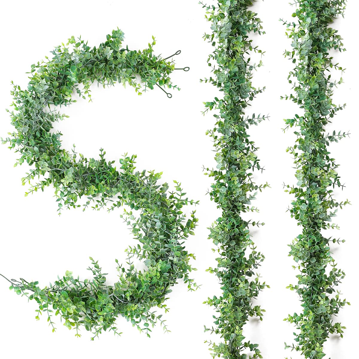 Veryhome 3PCS Artificial Eucalyptus Garland Vines 6FT Hanging Plants Faux Eucalyptus Leaves Silk Greenery Garland for Wedding Party Home Decor