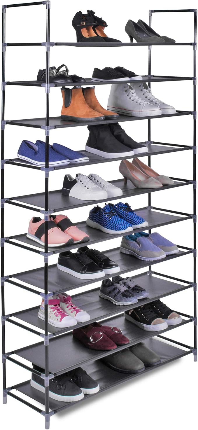 The Hanger Store 10 Tier Shelf Tall Shoe Storage Rack