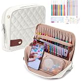 MYBAGZING Crochet Hook Set with Storage Case,82pc Crochet Kit for Beginners | 82pc crochet hook set with stand-up case, 20 sizes of crochet hooks &amp; needles, and crochet accessories for crochet lovers