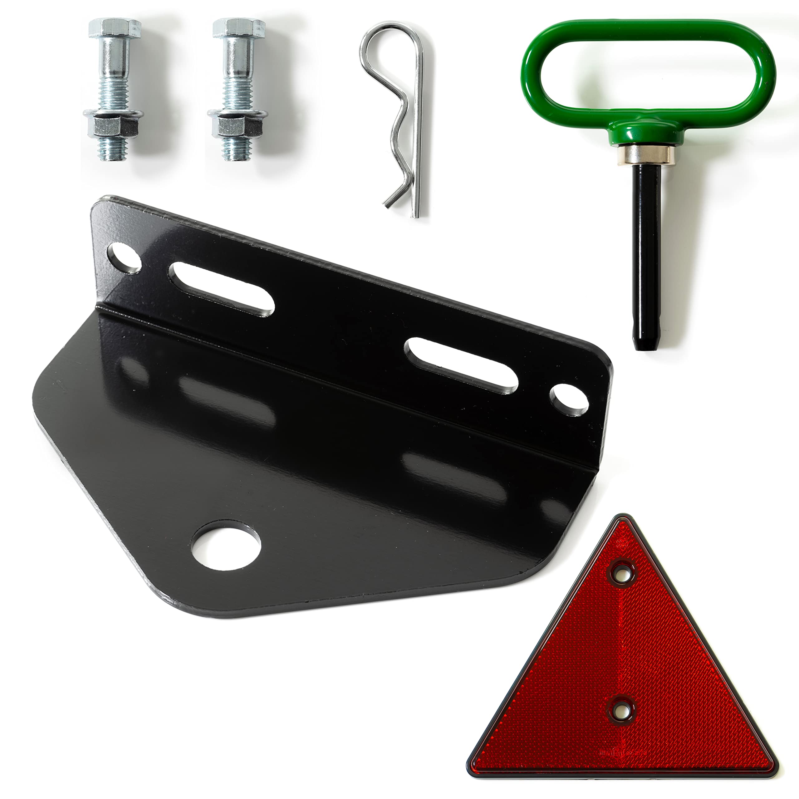 Regal Rhino Mower Hitch Kit -Magnetic Trailer Hitch/Hitch Pin -For ATVs,UTVs or Riding Lawn Mowers -Complete with Red Reflective Triangle