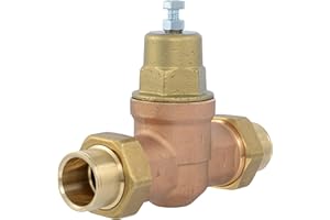 Cash Acme EB45 Pressure Regulating Valve, Double Union, 1 Inch Sweat, Metal Top, 60 PSI, PVA20M-DUSW-60